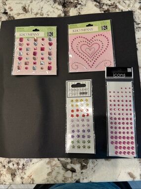 K & Company and Icons Pink Adhesive Gems Pack Bundle